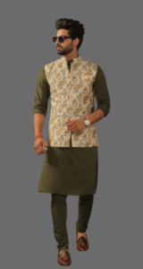 Olivgrünes_Kurta_Pyjama_Set_mit_Banarasi_Stickerei_Rehfarbene_Nehru_Jacke_-_Handgefertigt_für_Sie___Kostenlose_Personalisierung-removebg-preview (1)